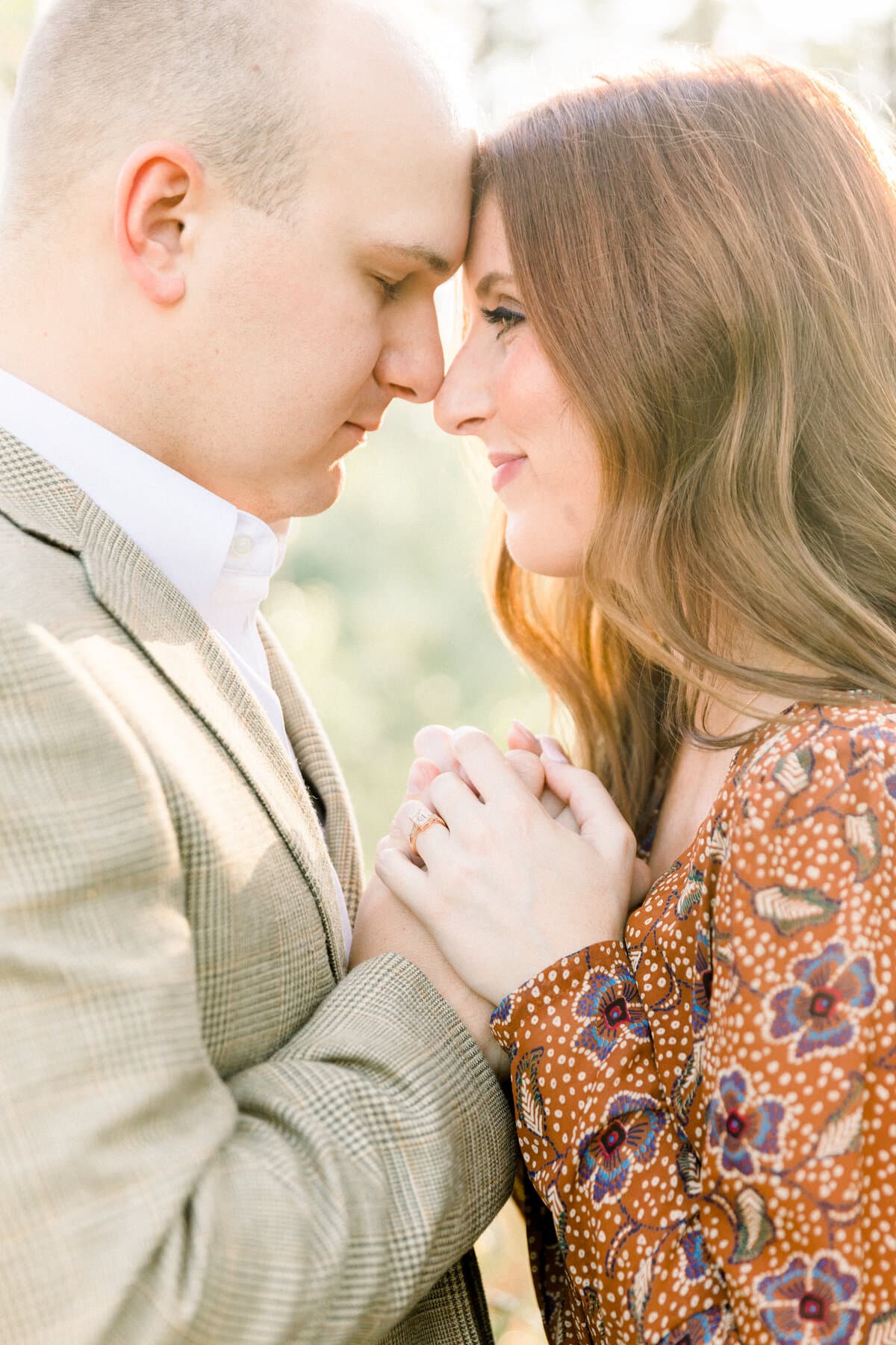 An engaged couple sharing a quiet moment