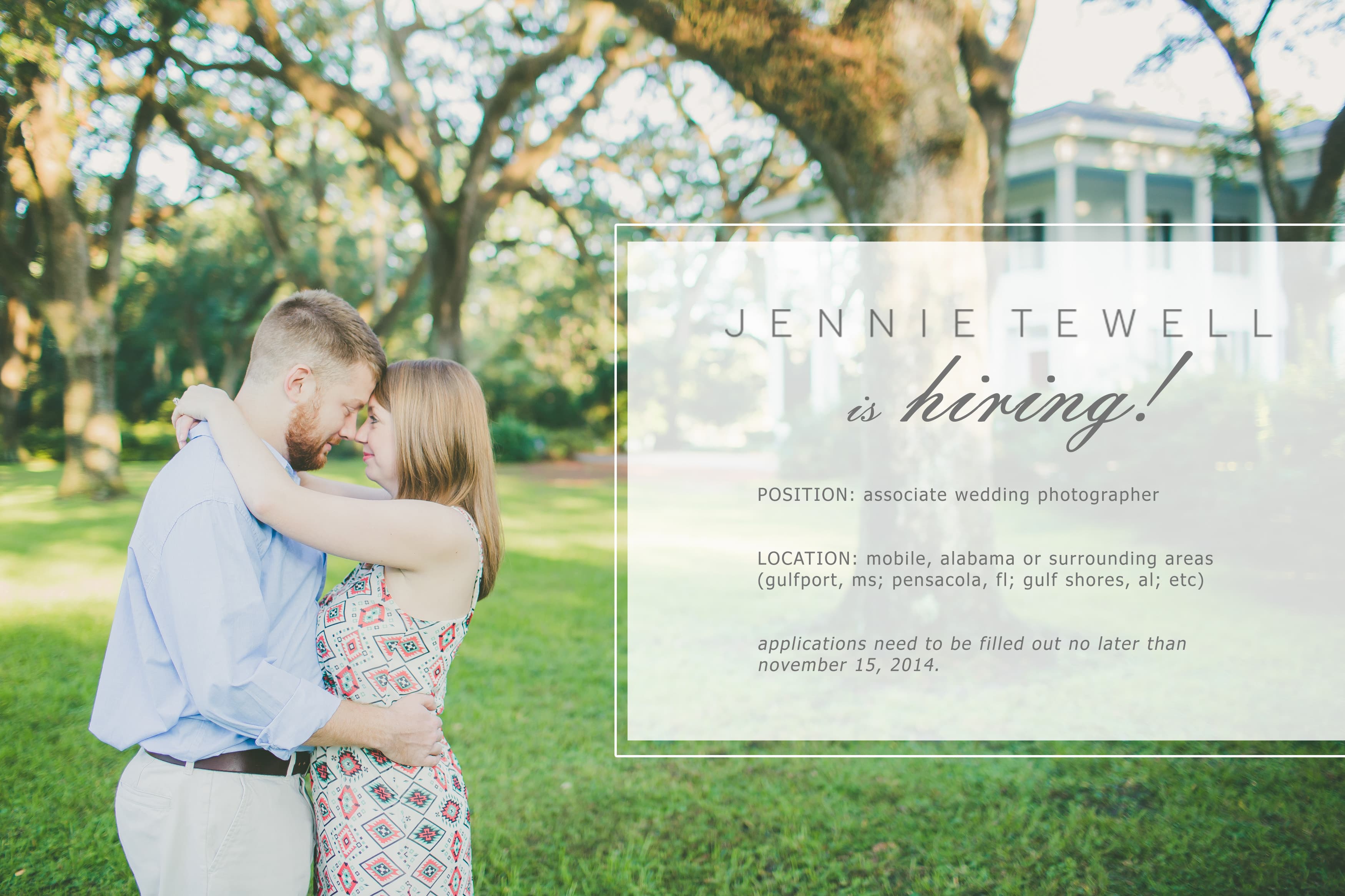 Jennie Tewell Photography is hiring! — Jennie Tewell Photography