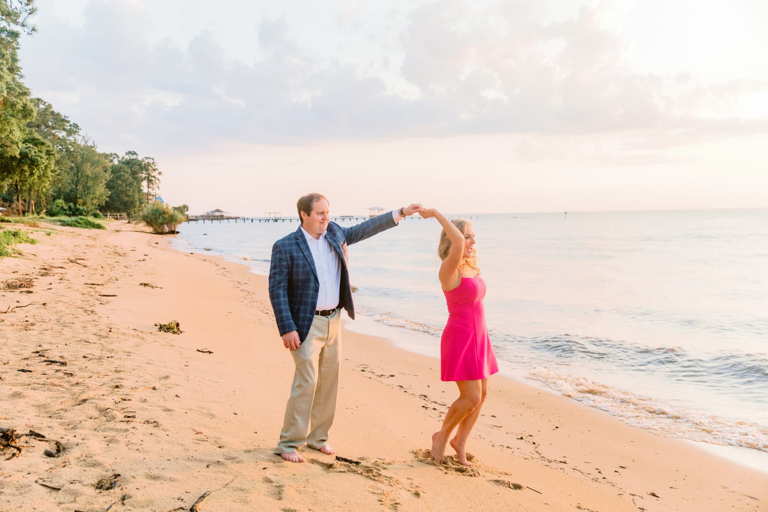 Fairhope Sunset Engagement Session in Fairhope, Alabama — Jennie Tewell Photography