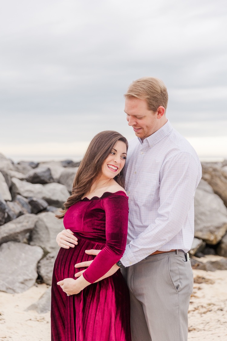 Grand Hotel  Point Clear Alabama Maternity Session   Burgundy Maternity Dress