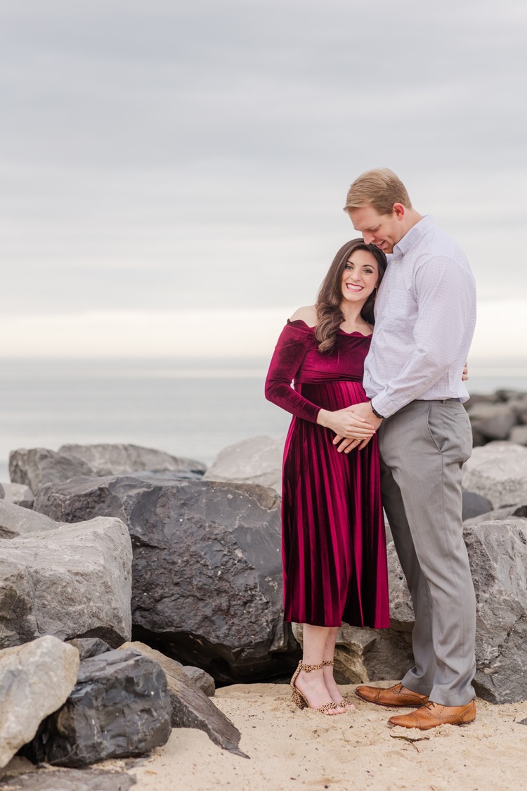 Grand Hotel  Point Clear Alabama Maternity Session   Burgundy Maternity Dress