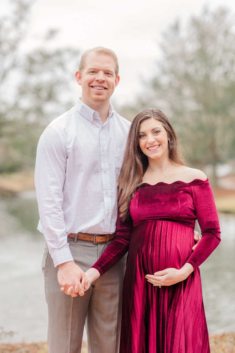 Grand Hotel  Point Clear Alabama Maternity Session   Burgundy Maternity Dress
