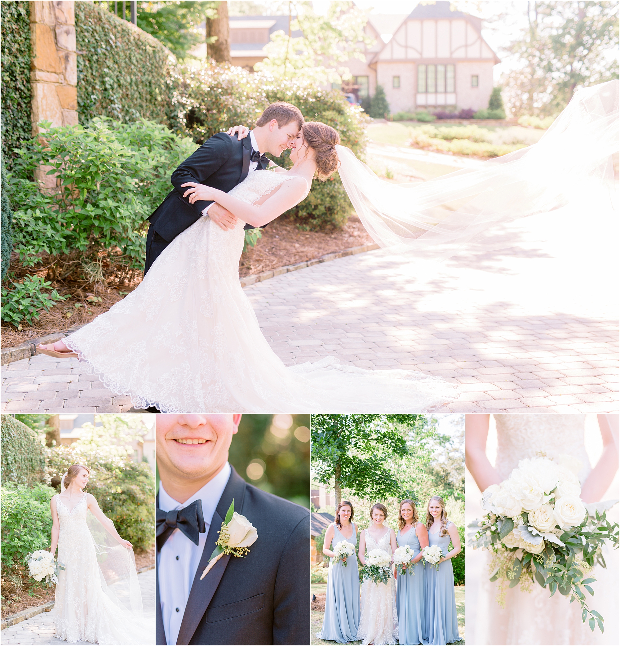 bride and groom's wedding photos of their backyard Birmingham, Alabama wedding. 