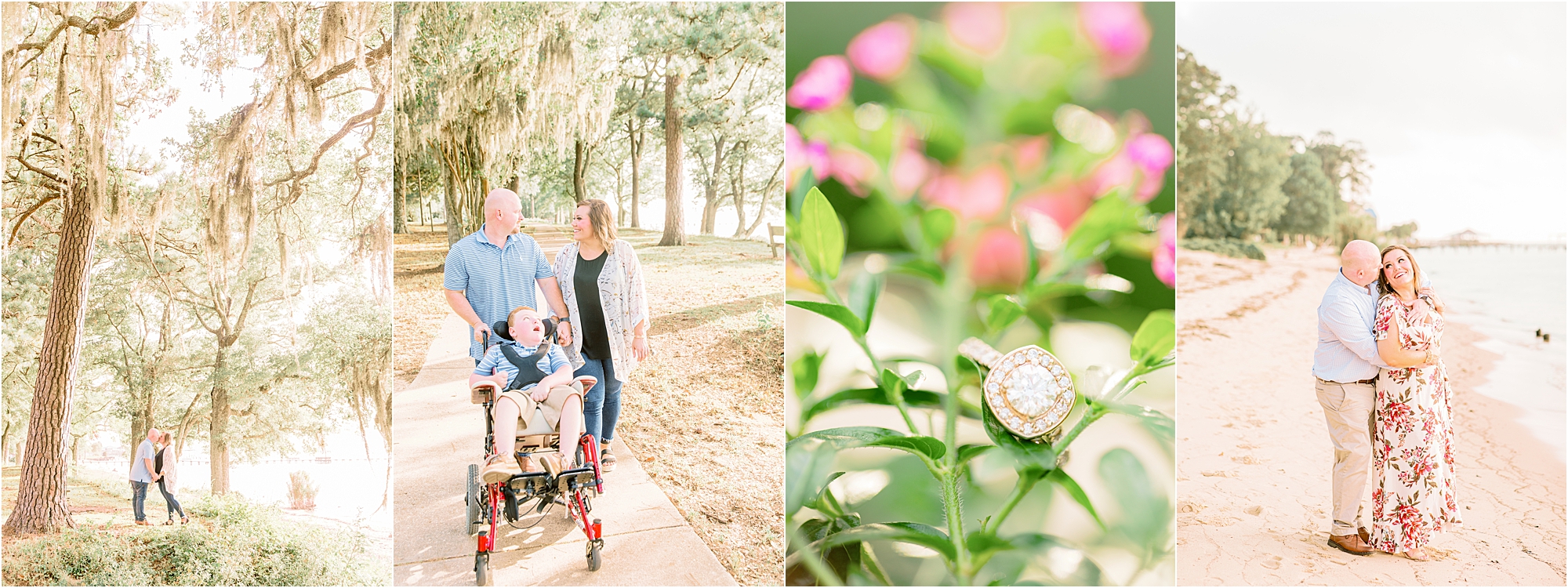 Fairhope, Alabama engagement session along the bay and on under the mossy oak trees. 